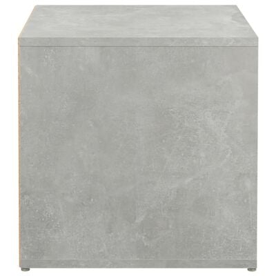 Cassetto Contenitore In Multistrato Grigio Cemento – 40,5x40x40 Cm, Con Piano Sedia E Spazio Per Riviste, Libri E DVD