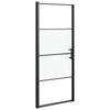 vidaXL Parete Doccia 91x195 cm Vetro Temperato Semi Smerigliato Nero