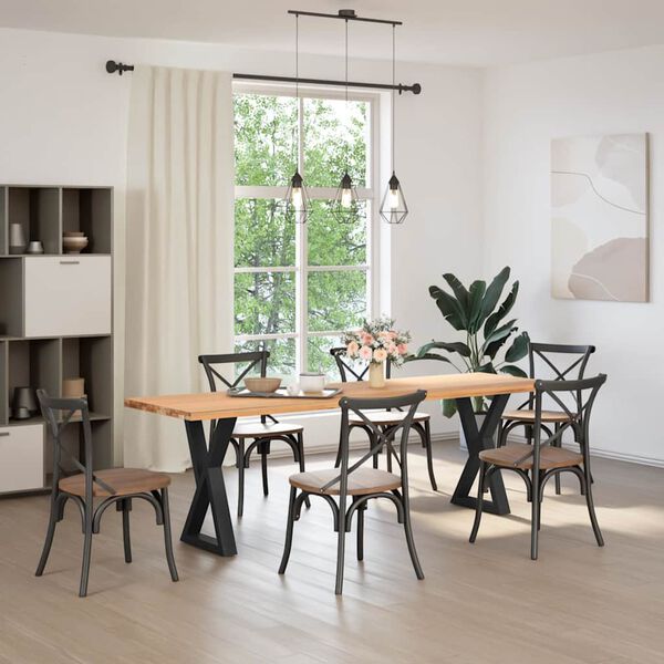 vidaXL Gambe per tavolo da pranzo 2 pz nere 60x(72-73,3) cm in acciaio