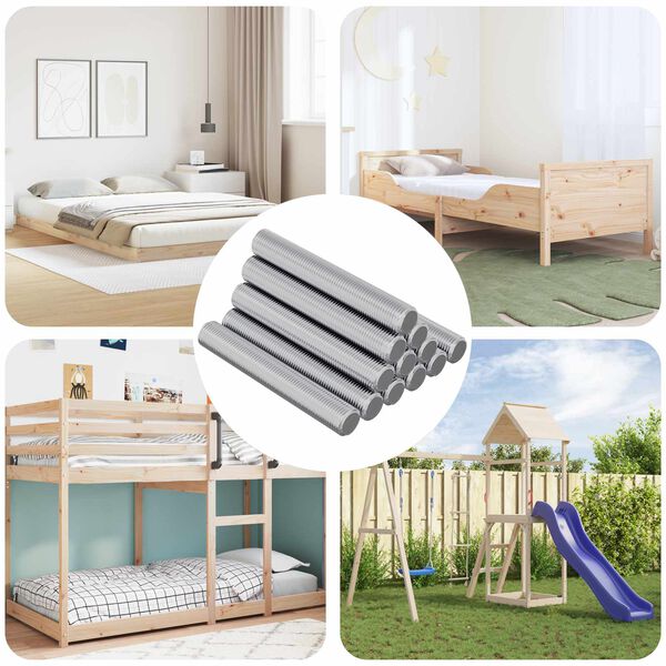 vidaXL Asta Filettata 1000 pcs Argento Acciaio