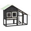 vidaXL Conigliera Grigio e Bianco 140x63x120cm Legno Massello di Abete