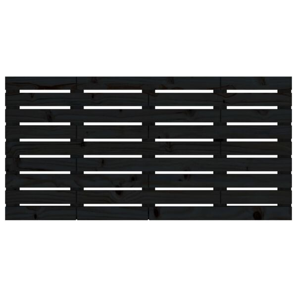 vidaXL Testiera da Parete Nera 146x3x63 cm in Legno Massello di Pino