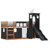 vidaXL Letto a Castello con Scivolo e Tende Bianco e Nero 80x200 cm