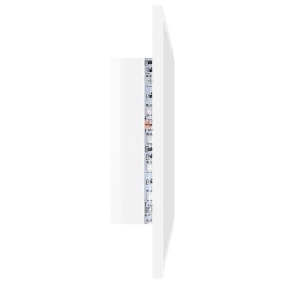 vidaXL Specchio da Bagno LED Bianco Lucido 60x8,5x37 cm in Acrilico