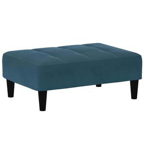 vidaXL Poggiapiedi Blu 77x55x31 cm in Velluto