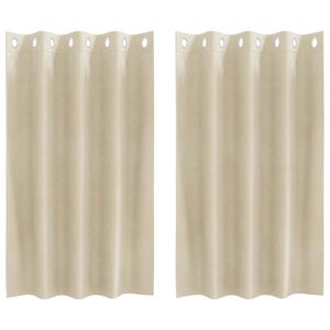 vidaXL Tende oscuranti 2 pz Crema 140 x 140 cm Velluto