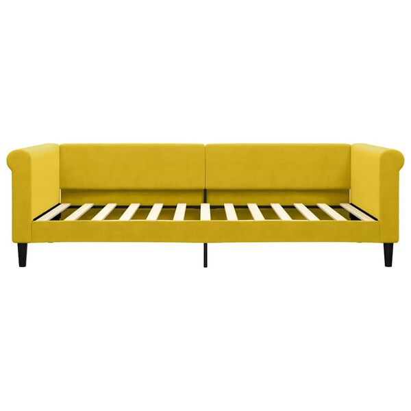 vidaXL Divano Letto con Materasso Giallo 100x200 cm in Velluto