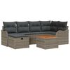 vidaXL Set Divano da Giardino 7 pz Grigio Poly Rattan