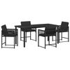 vidaXL Set da Pranzo per Giardino 5 pcs Nero polyrattan
