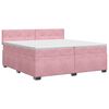 vidaXL Letto box spring con materasso Rosa 200 x 200 cm Velluto