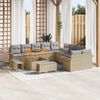 vidaXL Set Divano da Giardino con cuscino 13 pcs Beige polyrattan