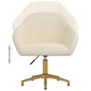 vidaXL Sedia da Pranzo Girevole Crema in Velluto