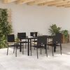 vidaXL Set da Pranzo per Giardino 7 pcs Nero polyrattan