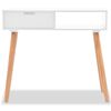 vidaXL Tavolo Consolle in Legno di Pino Massello 80x30x72 cm Bianco