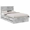 vidaXL Struttura del letto con cassetto Grigio cemento 135 x 190 cm