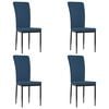 vidaXL Sedie da Pranzo 4 pz Blu in Velluto