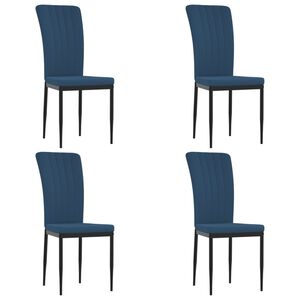 vidaXL Sedie da Pranzo 4 pz Blu in Velluto