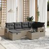 vidaXL Set Divano da Giardino 6pz con Cuscini Grigio Chiaro Polyrattan
