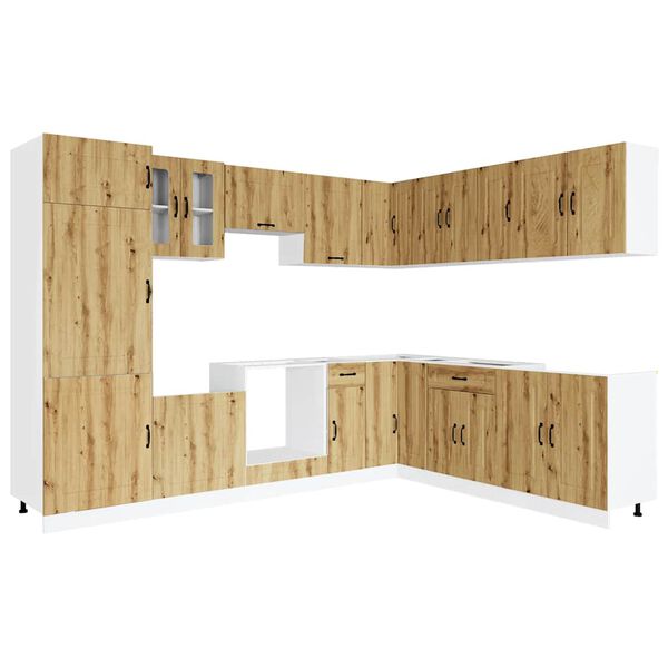 vidaXL Set Mobili da Cucina 14 pz Kalmar Rovere Artigianale Truciolato