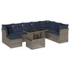 vidaXL Set Divani da Giardino 9 pz con Cuscini Grigio in Polyrattan