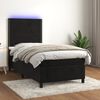 vidaXL Letto a Molle con Materasso e LED Nero 90x190 cm in Velluto