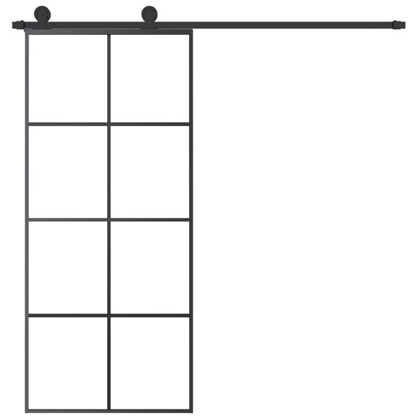 vidaXL Porta Scorrevole con Ferramenta 90x205cm Vetro ESG Alluminio
