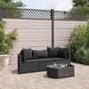 vidaXL Set Divani da Giardino 4 pz con Cuscini Nero in Polyrattan