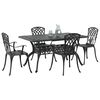vidaXL Set da Pranzo per Giardino 5 pcs Nero Alluminio
