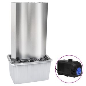 vidaXL Fontana da Giardino Argento 60,2x37x122,1 cm in Acciaio Inox