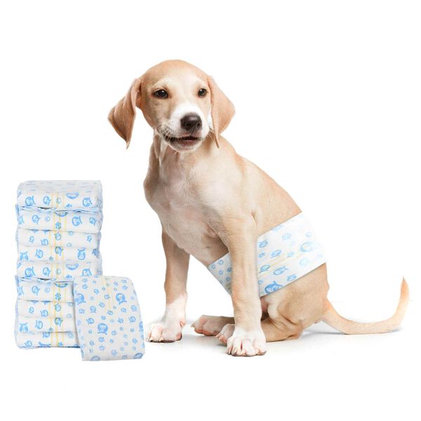 vidaXL Pannolino usa e getta per cani maschi 50 pcs Bianco S