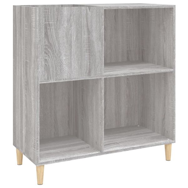 vidaXL Mobile Porta Dischi Grigio Sonoma 84,5x38x89 Legno Multistrato
