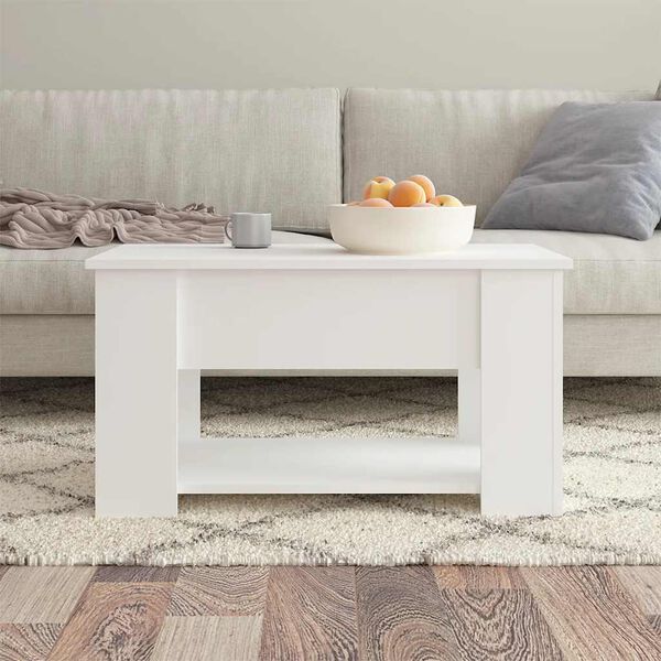vidaXL Tavolino da Salotto Bianco 79x49x41 cm in Legno Multistrato