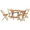 vidaXL Set Pranzo da Giardino 5 pz Beige in Tessuto e Legno Massello