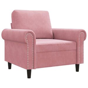 vidaXL Poltrona Rosa 60 cm Velluto