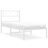 vidaXL Giroletto con Testiera Metallo Bianco 90x190 cm