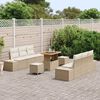 vidaXL Set Divano da Giardino con cuscino 9 pcs Beige polyrattan
