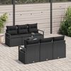 vidaXL Set di divani 7 pcs Nero polyrattan
