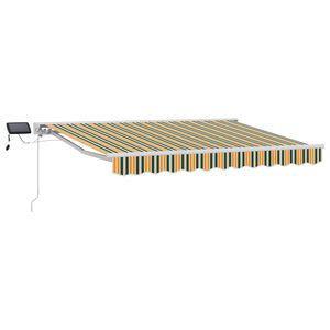 vidaXL Cornice per Tenda Manuale con LED Verde e Giallo 3,5 x 2,5 m