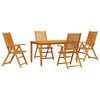 vidaXL Set da Pranzo per Giardino 5 pz Marrone