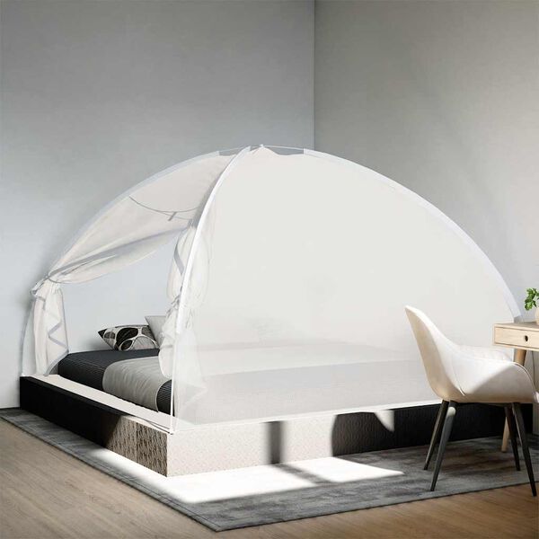 vidaXL Zanzariera Mongolia con Porte 220 Rete Bianco 200x200x130 cm