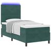 vidaXL Letto a Sorgente LED Verde Scuro 80 x 200 cm Tessuto