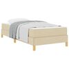 vidaXL Letto a molle con materasso Crema 90 x 190 cm Tessuto
