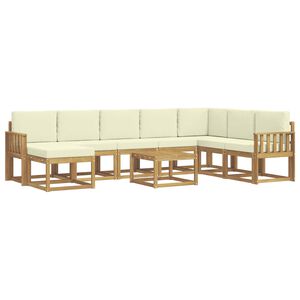 vidaXL Set di divani da esterno 9 pz Bianco e Crema