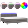 vidaXL Giroletto Molle con Materasso e LED Grigio 200x200cm Similpelle