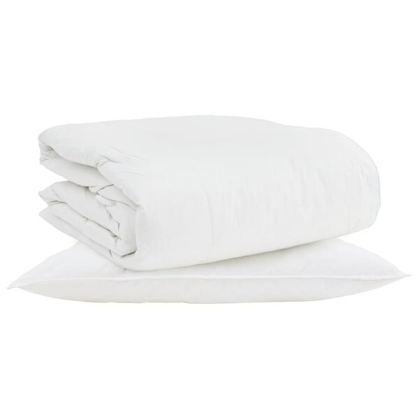 vidaXL Duvet 2-in-1 con cuscino 2 pcs Bianco Piuma d'anatra