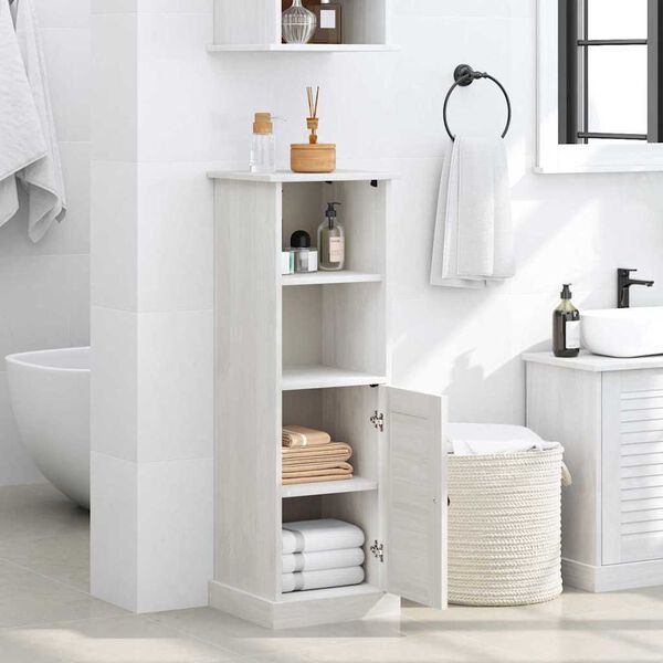 vidaXL Mobile da Bagno VIGO Bianco e Bianco Antico 37 x 34 x 110 cm