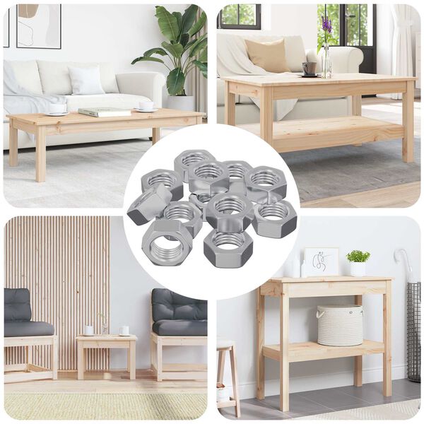 vidaXL Dado esagonale 9000 pcs Argento Metallo