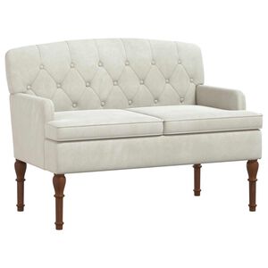 vidaXL Loveseat con bottoni imbottiti Crema 111 x 65 x 79 cm Velluto