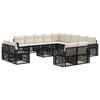vidaXL Set Divano da Giardino 14 pz Nero e Bianco Crema polyrattan