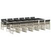 vidaXL Set da Pranzo da Giardino 13pz con Cuscini Grigio in Polyrattan